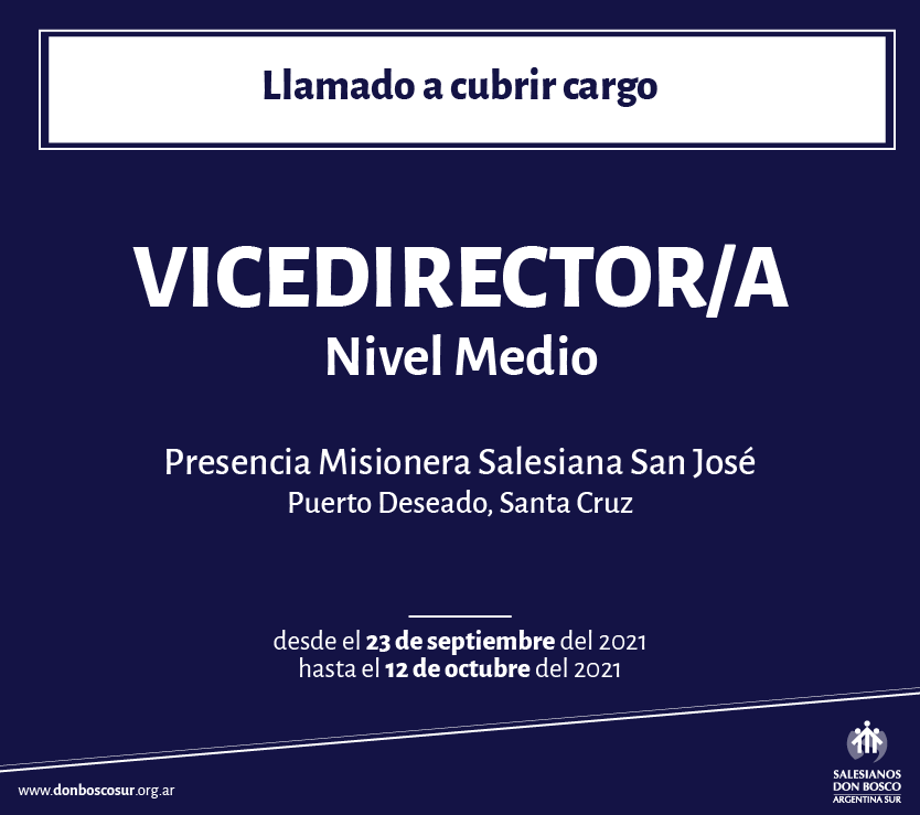 Placa institucional del llamado a convocatoria y selección de aspirantes para el cargo de Vicedirección Nivel Primario