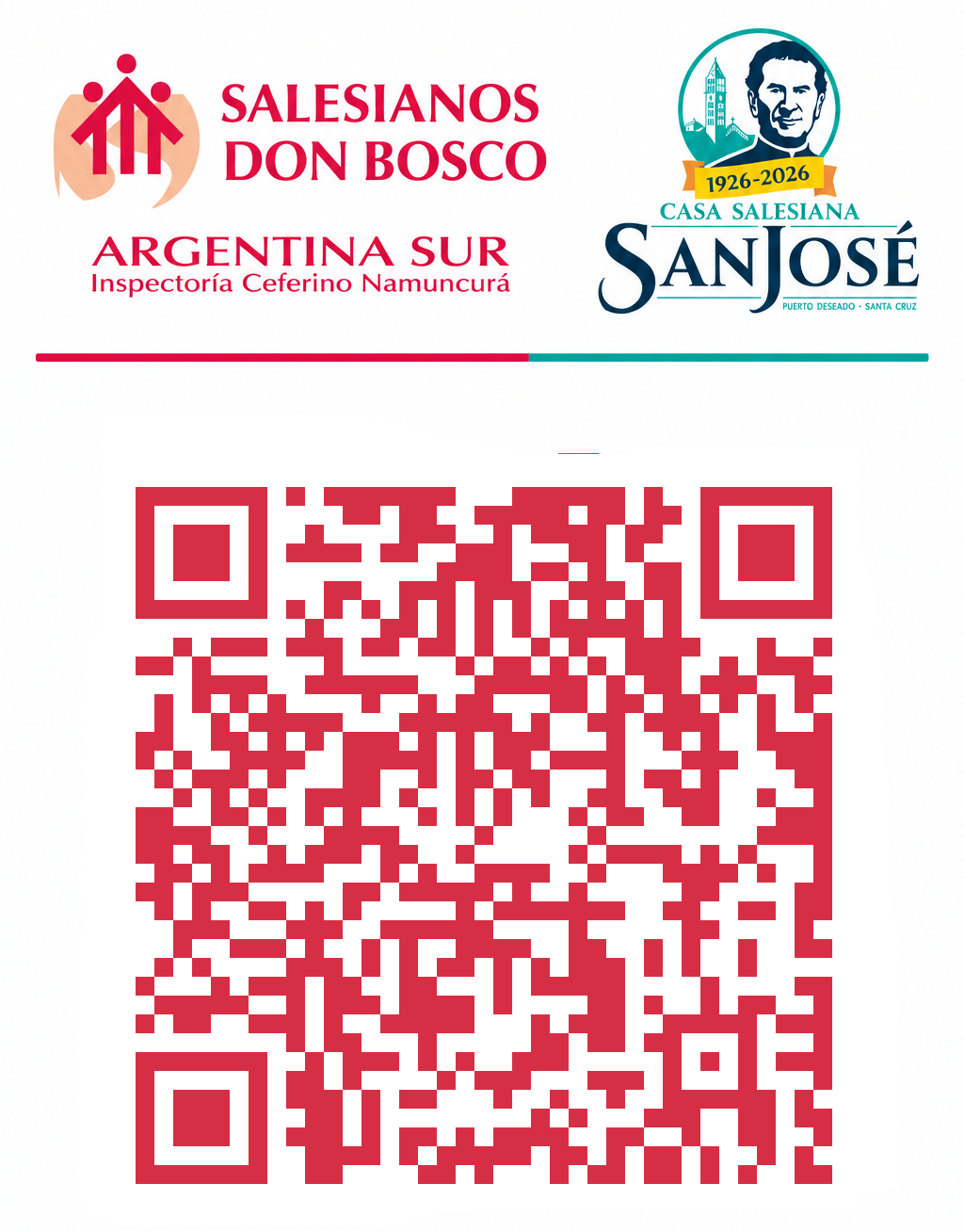 Código QR digital para acceder al formulario de Preinscripción Secundario 2027 del Instituto Salesiano San José.